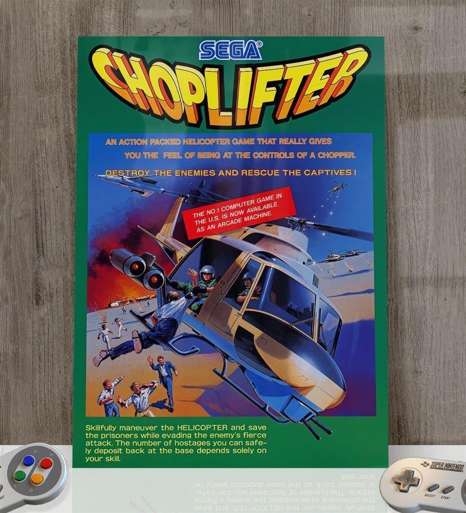 Choplifter Sega Arcade Poster | Retro Gaming Classic, Spelcomputers en Games, Verzenden, 1 speler, Nieuw, Vanaf 3 jaar