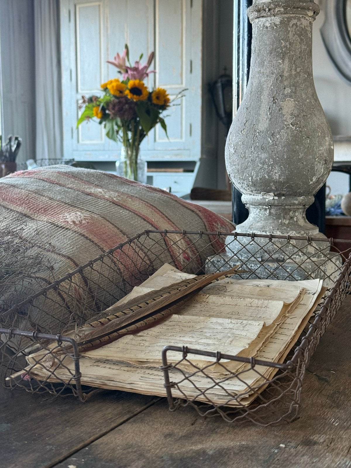 Antieke Franse Brievenbak 'fil de fer' Draadwerk, Ophalen of Verzenden