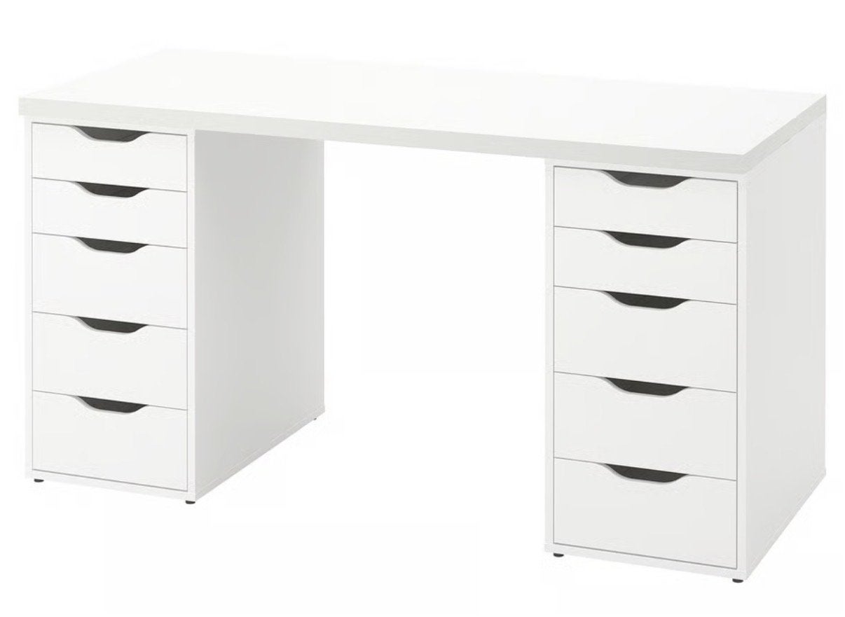 IKEA Alex bureau wit - 120x60x73 cm - Nieuwstaat, Ophalen, Met lades, Nieuw, IKEA