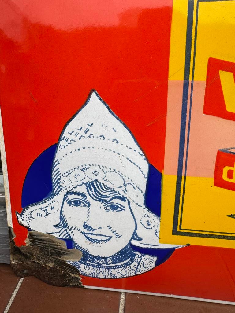 Vintage Vitello Emaille Reclamebord - Delicatesse, Ophalen of Verzenden