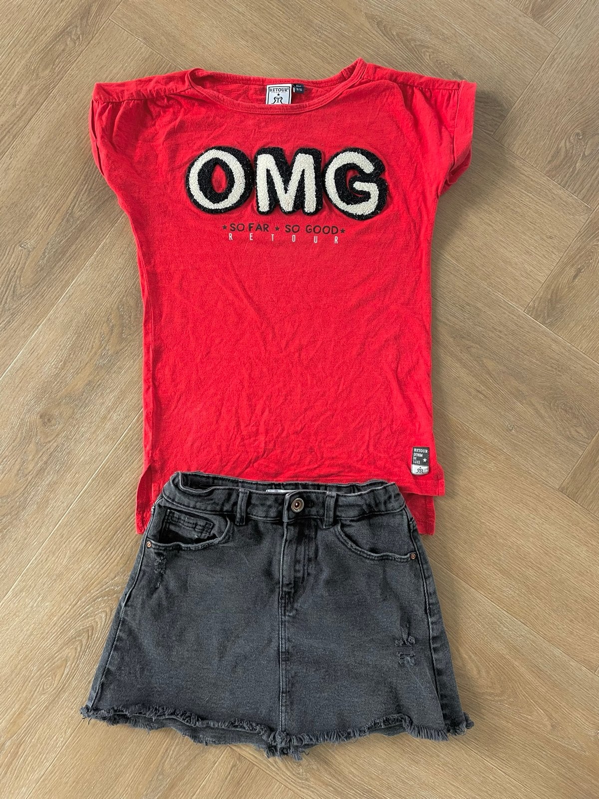 Retour mooi shirtje OMG maat 140, Verzenden, Zo goed als nieuw, Meisje, Shirt of Longsleeve