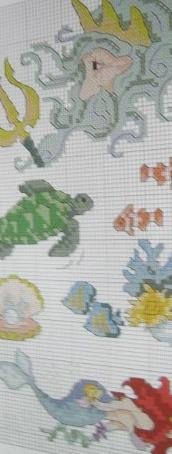 Borduurpatroon  Onderwater dieren en waterman nr 5809, Verzenden, Nieuw, Handborduren, Patroon