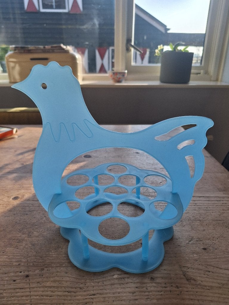 Blauwe eierhouder, Kunststof, Ophalen of Verzenden, Zo goed als nieuw, Overige merken