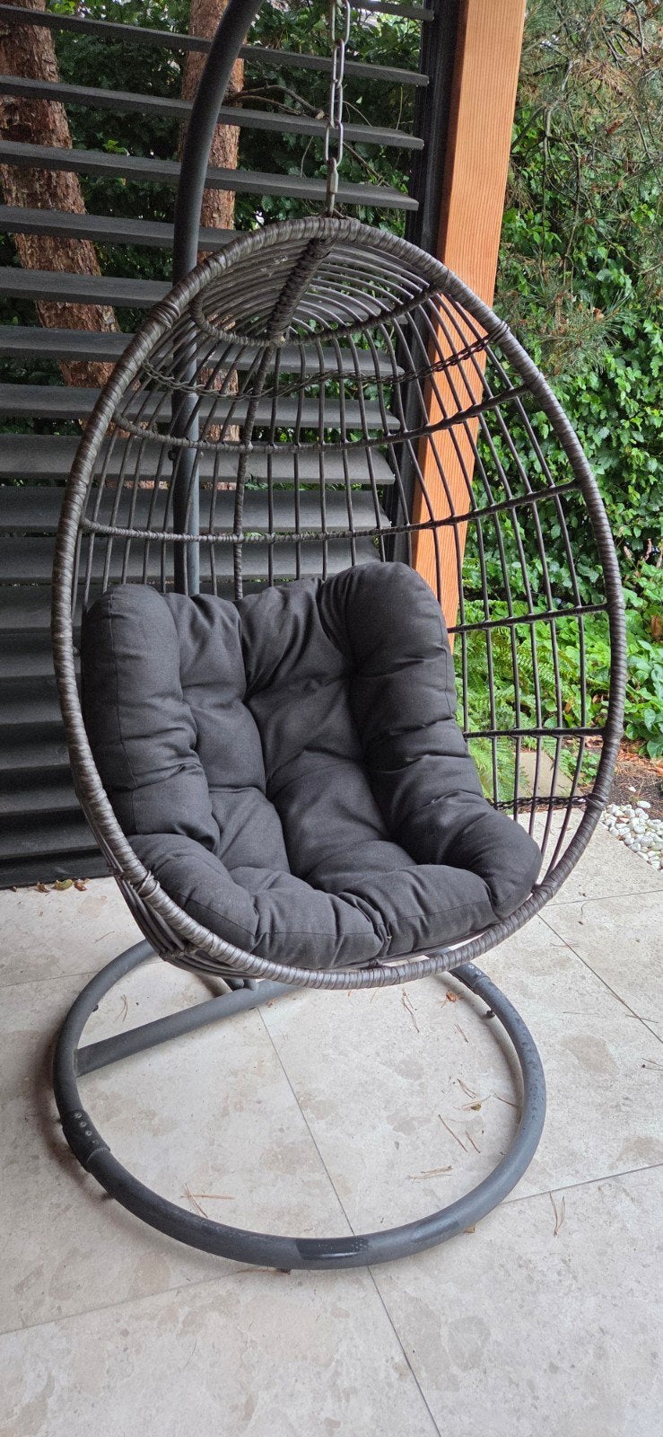 Leenbakker hangstoel met kussen, Tuin en Terras, Ophalen, Gebruikt, Metaal