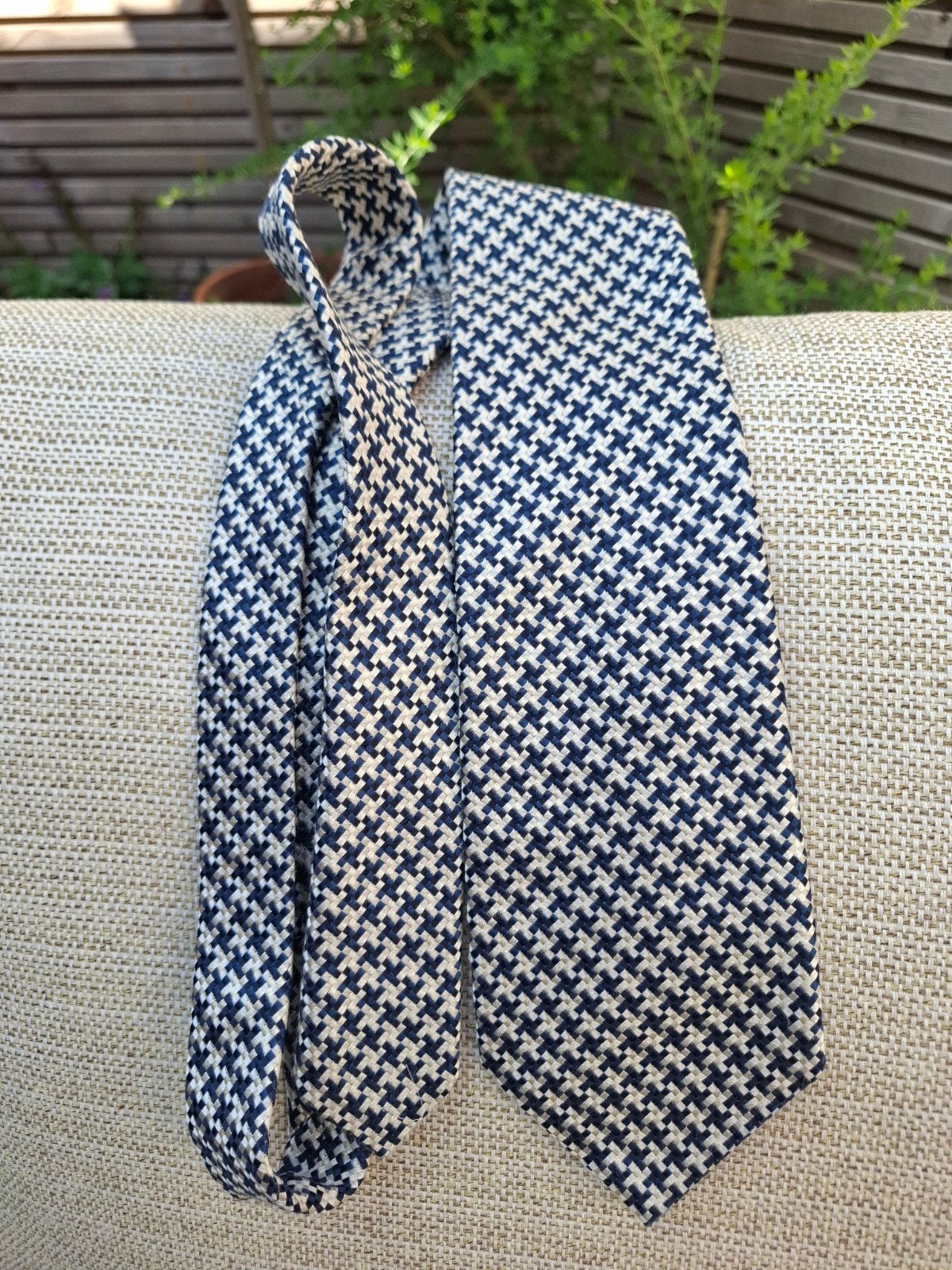 Romeo Gigli stropdas, Blauw, Ophalen of Verzenden, Zo goed als nieuw, Met patroon
