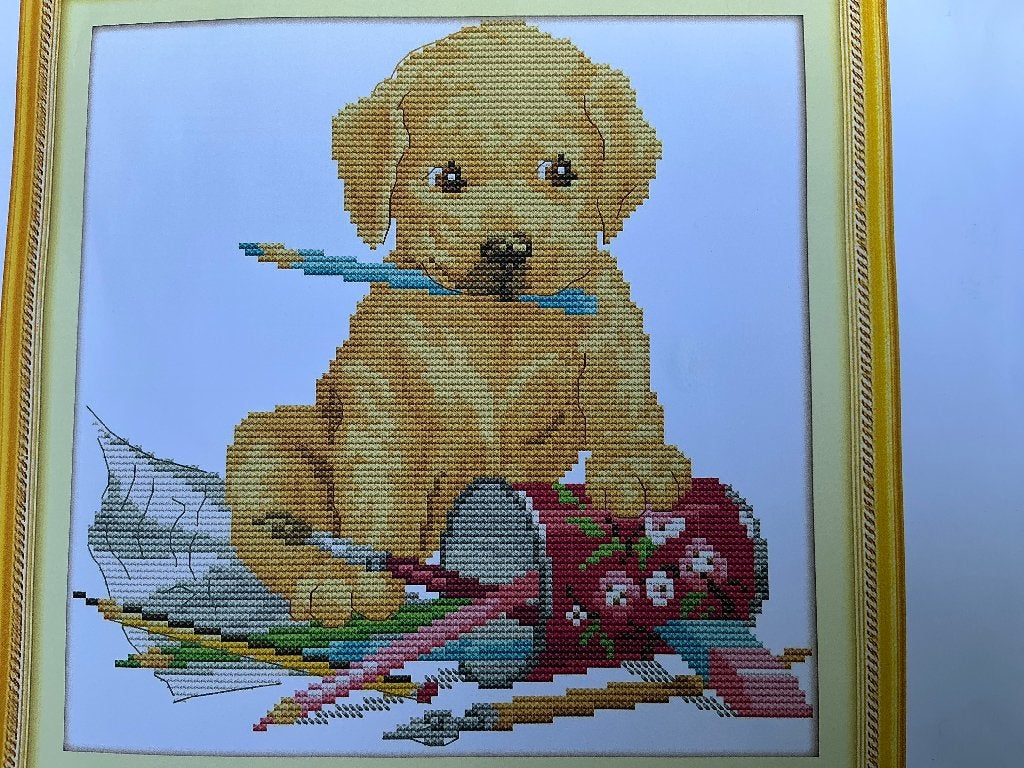 Borduurpakket Hond, Verzenden, Nieuw, Handborduren, Borduurpakket