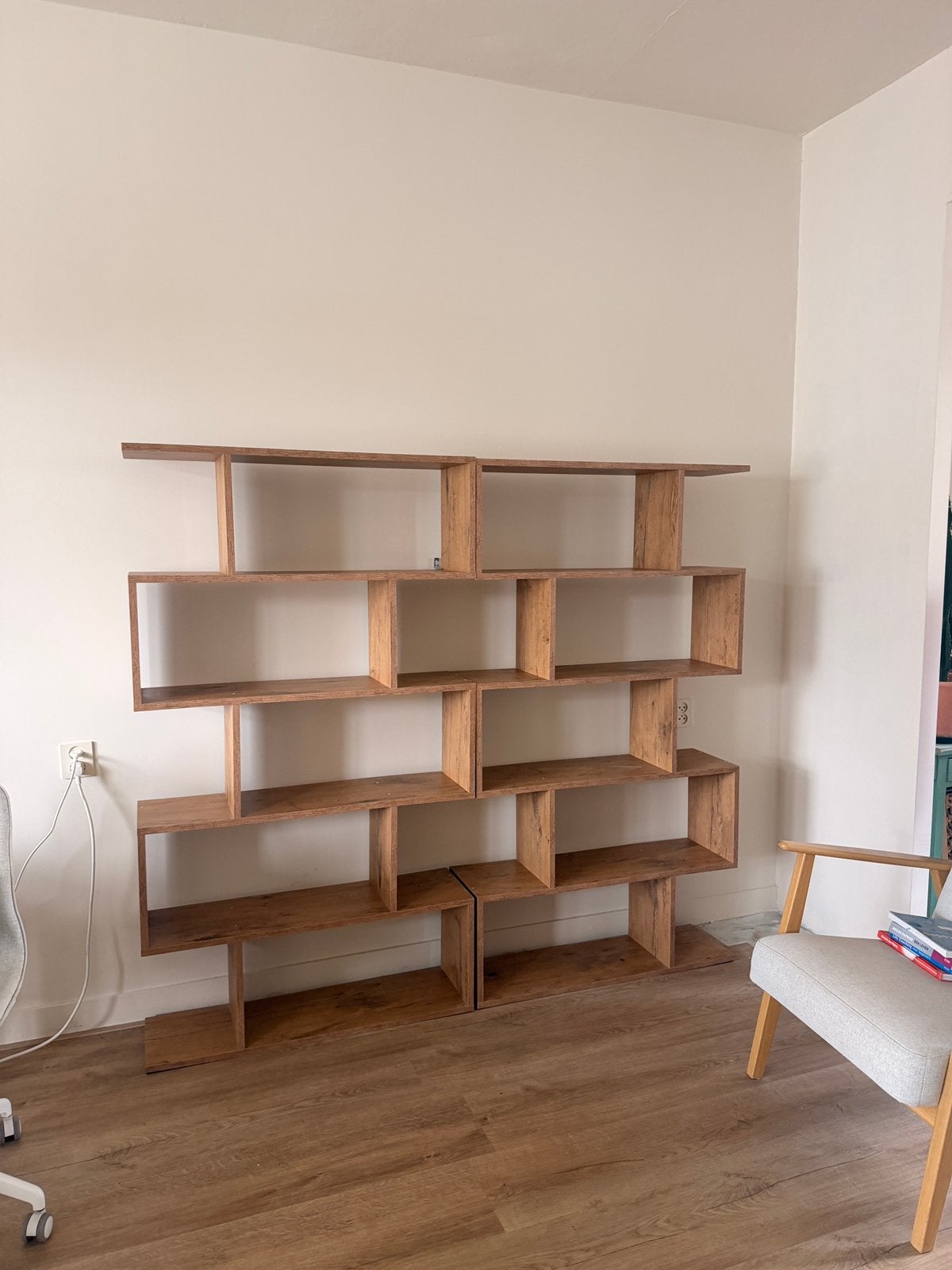 Meubel Square Boekenkast Tron 2 Eiken Opbergkast Boekenplank, Ophalen, Met plank(en), 150 tot 200 cm, Nieuw