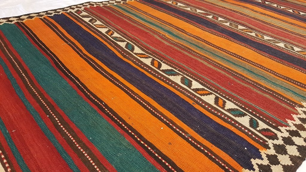 Perzisch tapijt Meskin kelim/Vloerkleed/Loper/Kussen 297x157, Www.simatapijten.nl, 150 tot 200 cm, 200 cm of meer, Ophalen of Verzenden