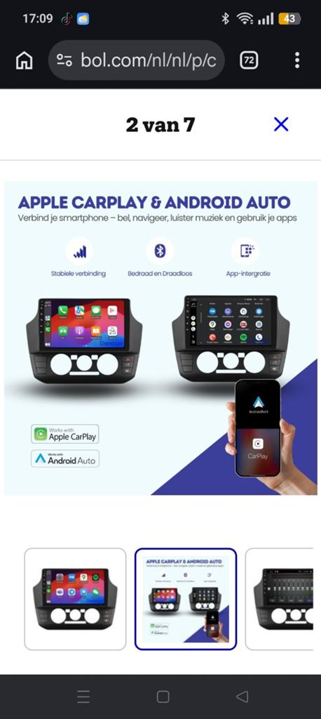Android Autoradio met CarPlay/Android Auto, Auto diversen, Autoradio's, Zo goed als nieuw, Ophalen of Verzenden