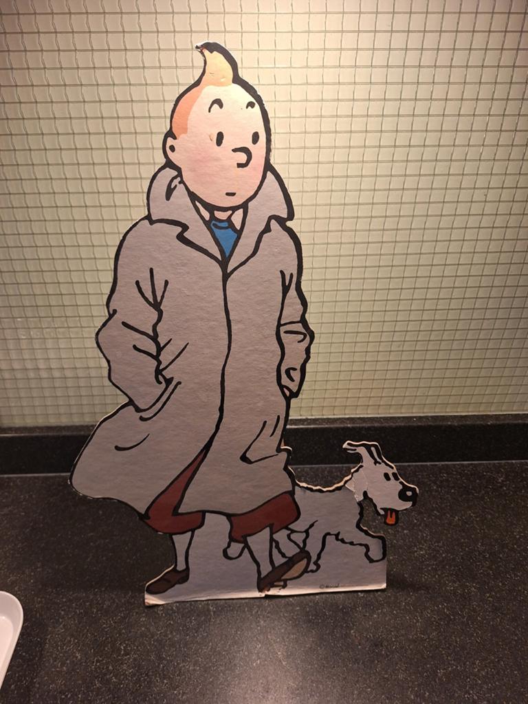 Vintage Kuifje & Bobby kartonnen display - Origineel Hergé, Ophalen of Verzenden, Kuifje, Gebruikt, Beeldje of Figuurtje