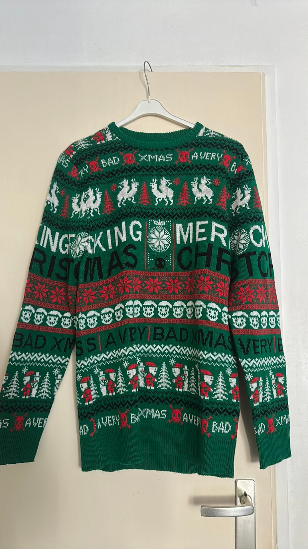 Kerst trui maat M, Ophalen, Zo goed als nieuw, Zwart