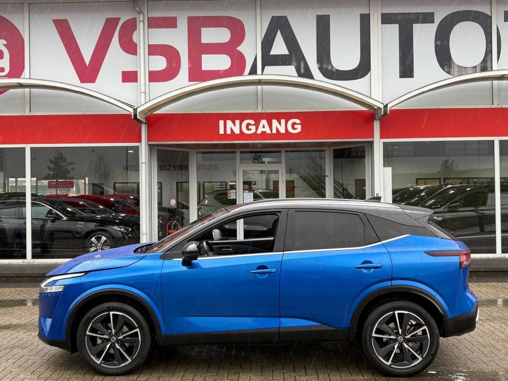 Nissan QASHQAI 1.3 MHEV XTRONIC 158PK TEKNA HALF-LEER NAVI P, Automaat, Gebruikt, Huisgarantie, Met garantie (alle)