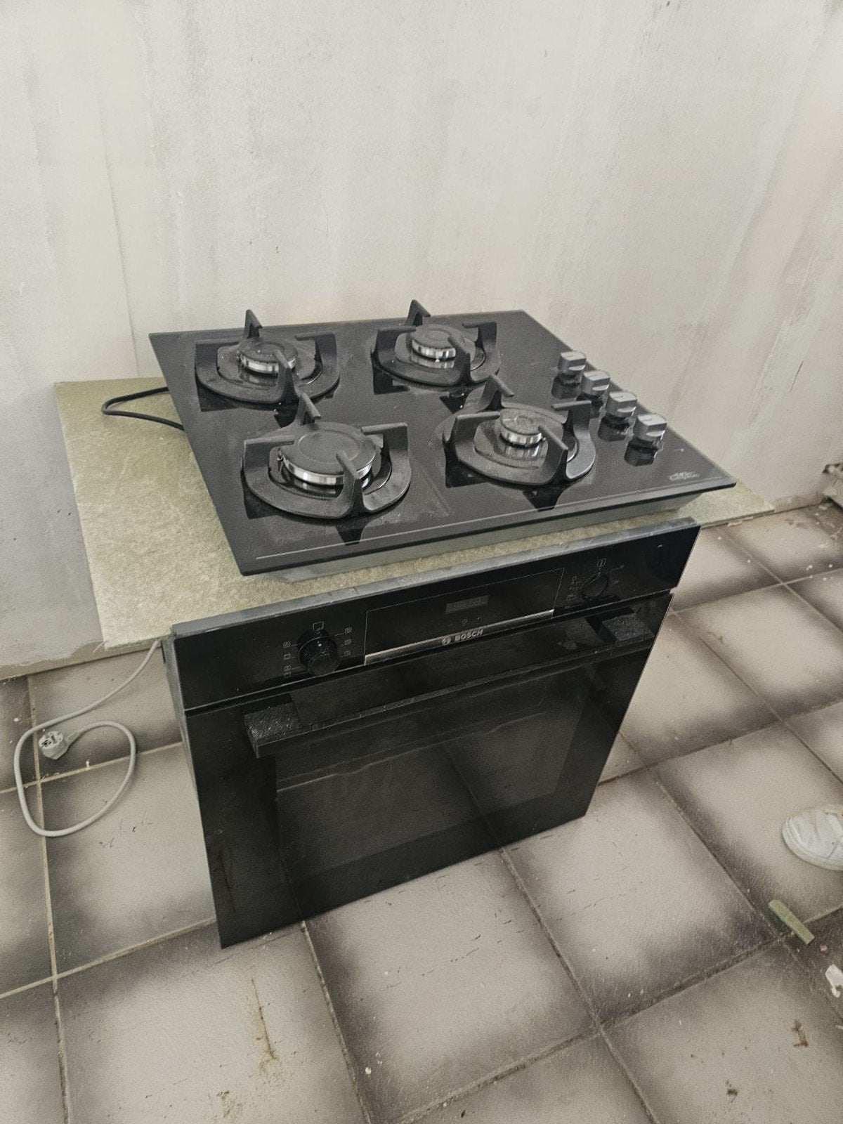 oven + fornuis, Ophalen, Gebruikt, Hete lucht, 4 kookzones