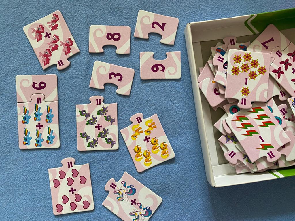 My Little Pony Reken Puzzels - Educatief Spel, Ophalen of Verzenden, Meer dan 50 stukjes, Gebruikt, 2 tot 4 jaar