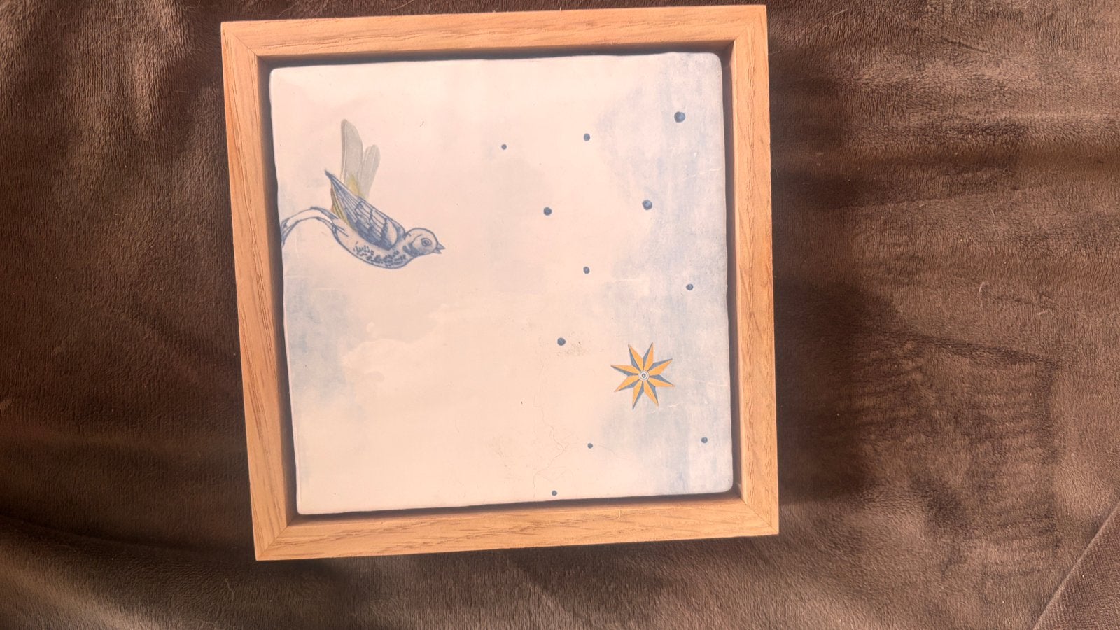 Storytiles tegeltje medium met houten lijst, Ophalen of Verzenden, Zo goed als nieuw
