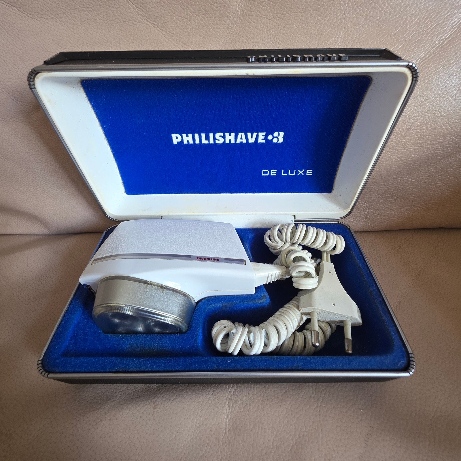 Vintage Philishave De Luxe Scheerapparaat in originele doos, Ophalen of Verzenden, Gebruikt, Scheren en Epileren