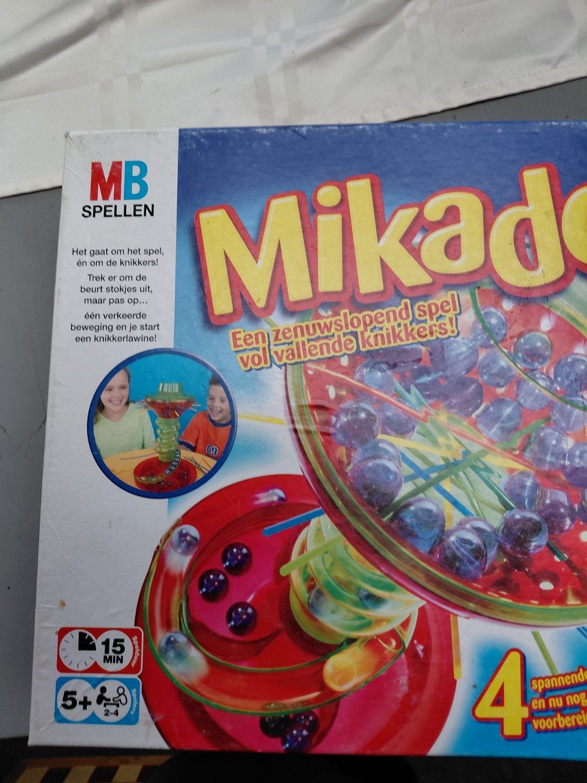 Mikado knikkerspel - Een zenuwslopend spel!, Drie of vier spelers, Ophalen, Gebruikt, MB Spellen