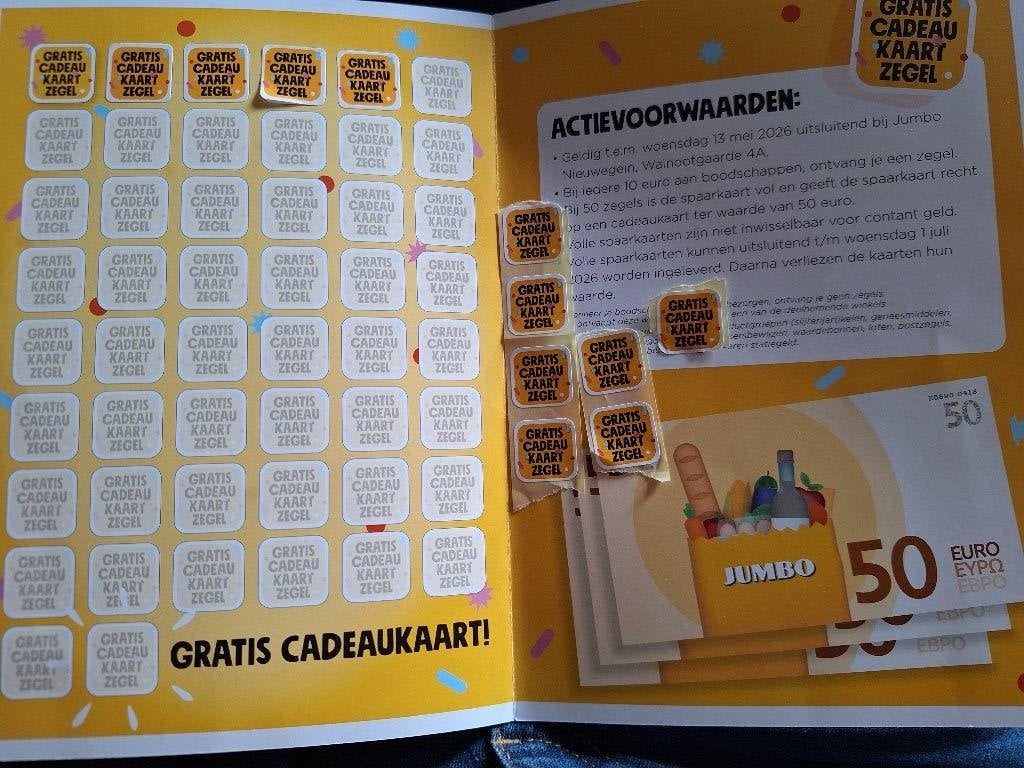 Cadeauzegels Jumbo, Ophalen, Zo goed als nieuw, Overige typen