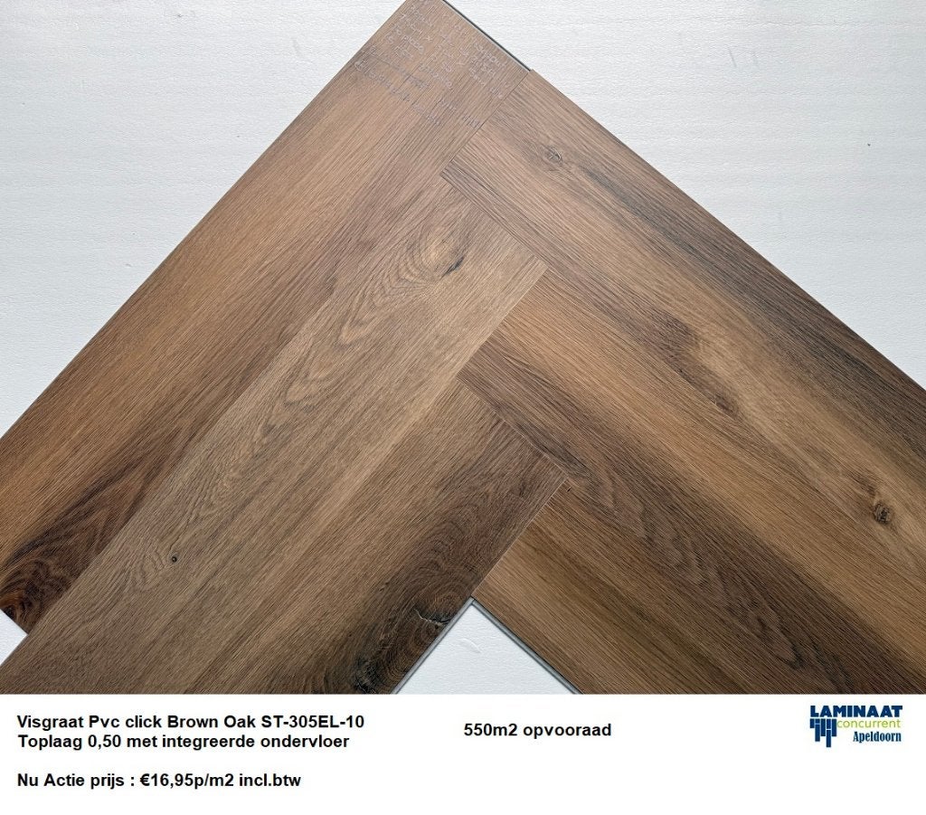 KOOPZONDAG PVC Click 4,5mm dik 50 X Kleur vanaf €12,95p/m2, Kunststof, 50 tot 150 cm, Nieuw, Ophalen of Verzenden