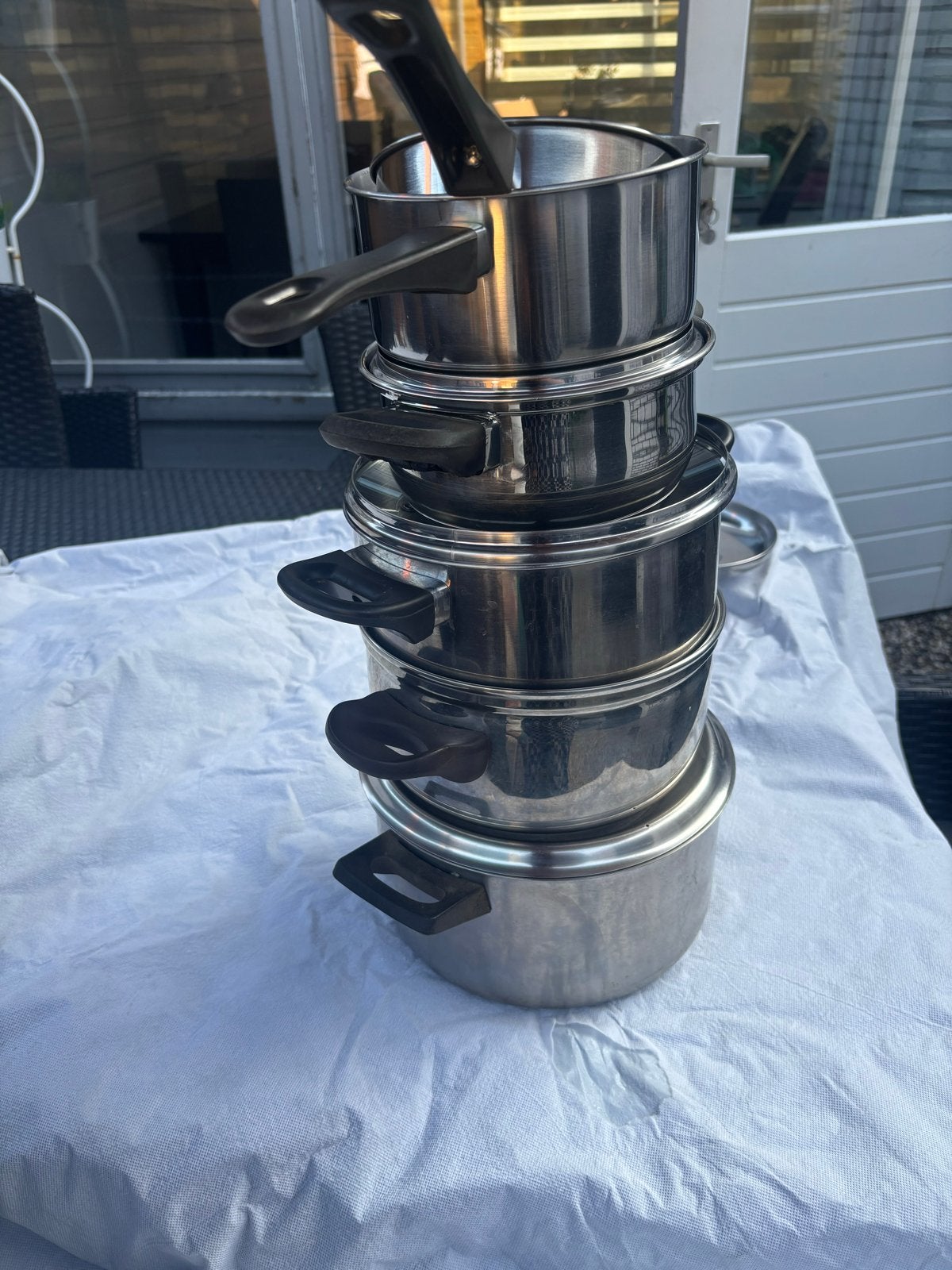 BK Pannenset RVS - Diverse maten met deksels, Ophalen, Gebruikt, Met deksel, BK