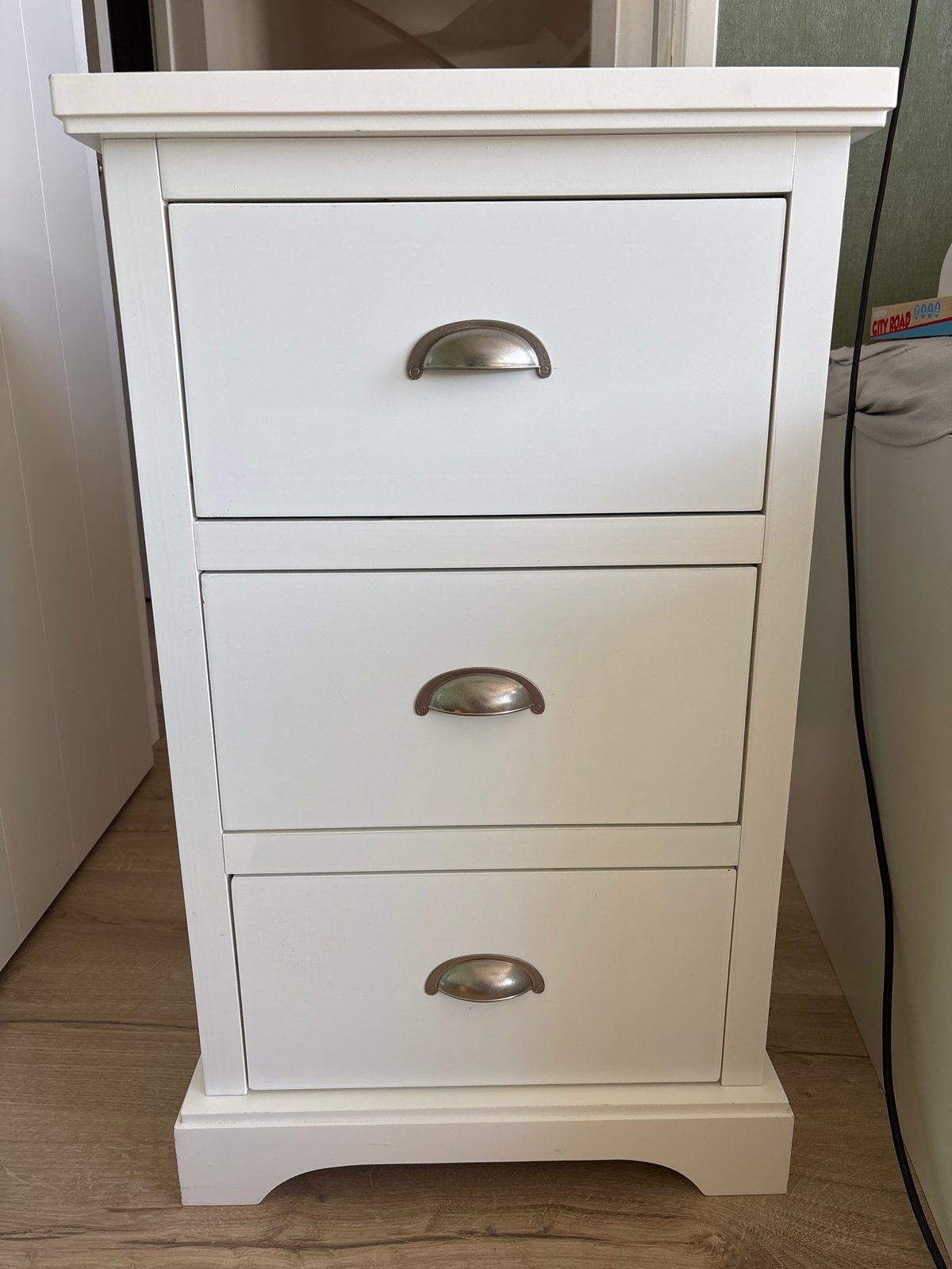 Nachtkastje/Ladekastje met 3 laden - Wit, Ophalen, Minder dan 50 cm, Gebruikt, 3 of 4 laden