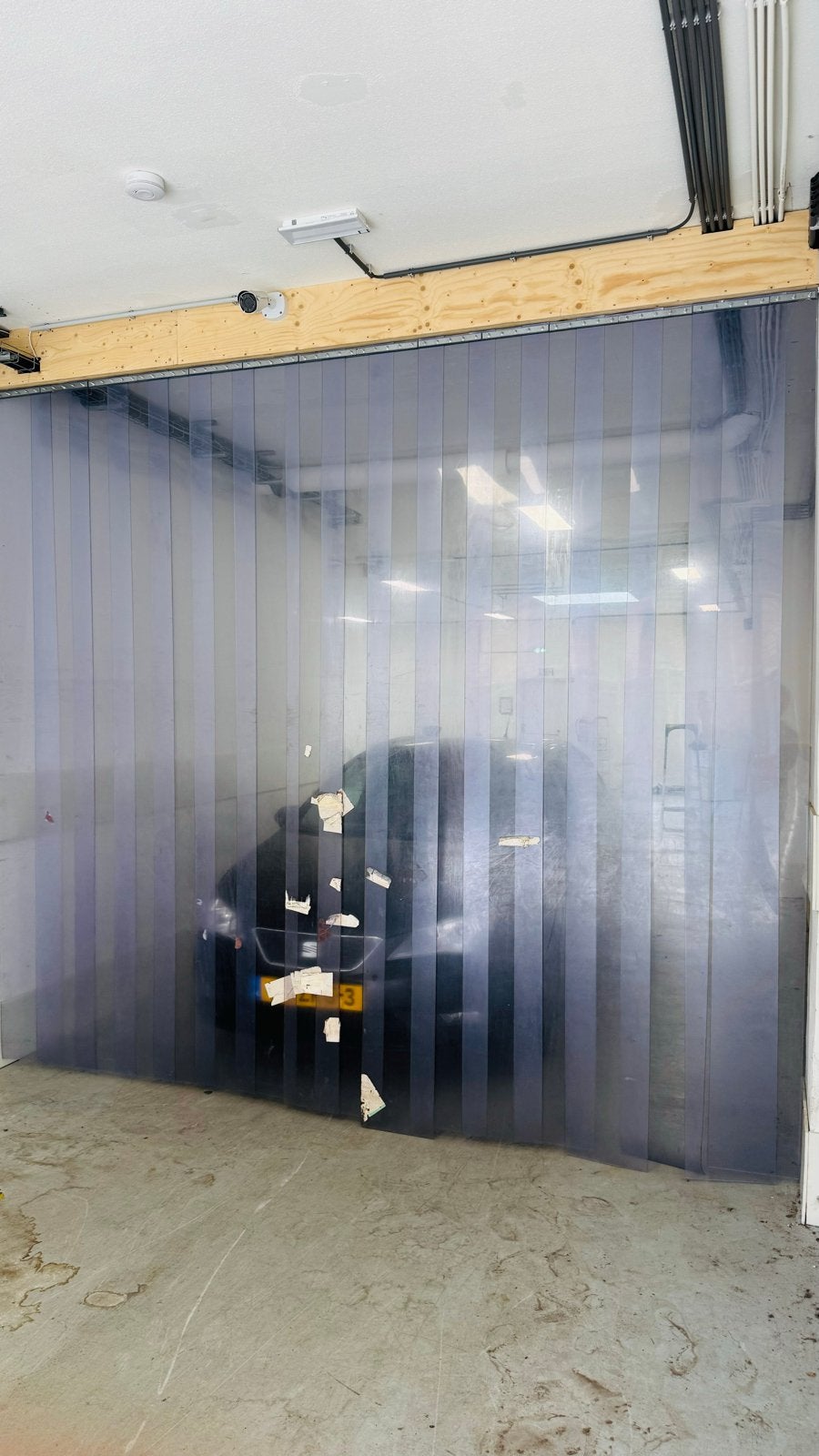 Industriële PVC strokengordijnen 7,5 mtr, Ophalen, Kunststof, Gebruikt, Overige typen