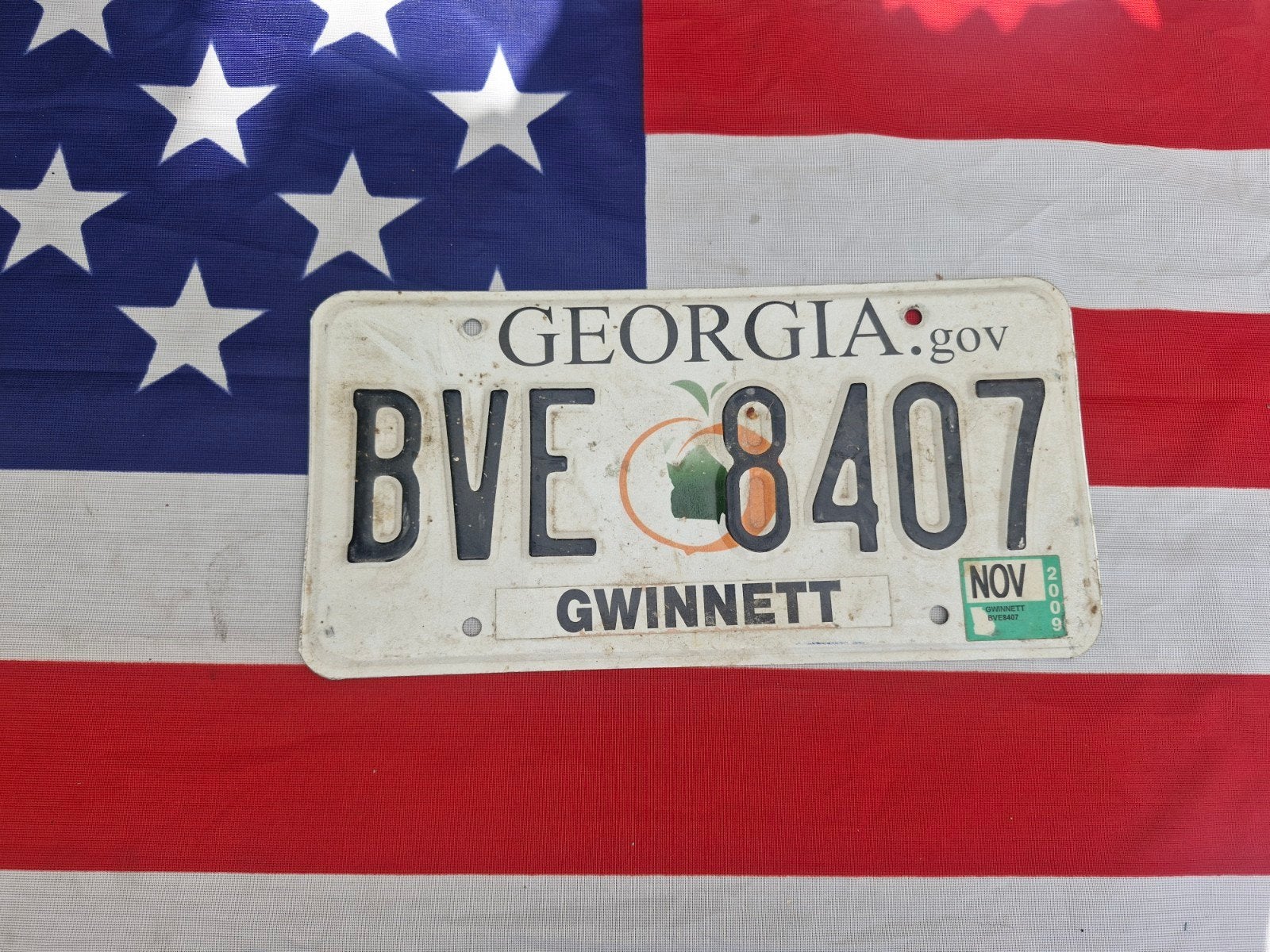 Kentekenplaat Georgia USA Nummerplaat nummerbord License VS, Verzamelen, Verzenden, Gebruikt, Auto's