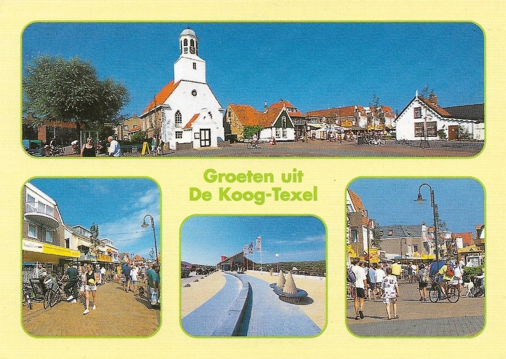 Ansichtkaart  	De Koog, Texel	4-luik, Verzenden, 1980 tot heden, Gelopen, Waddeneilanden