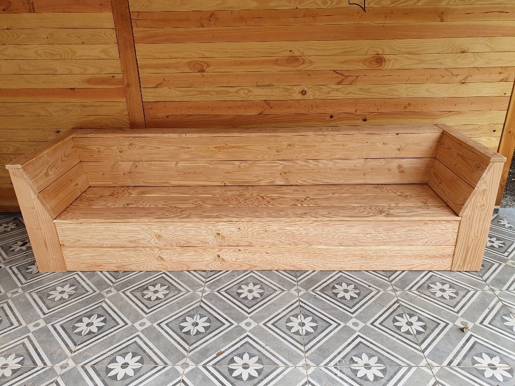Loungebank, tuinbank van douglashout in elke maat en vorm, Ophalen, Nieuw, Hout