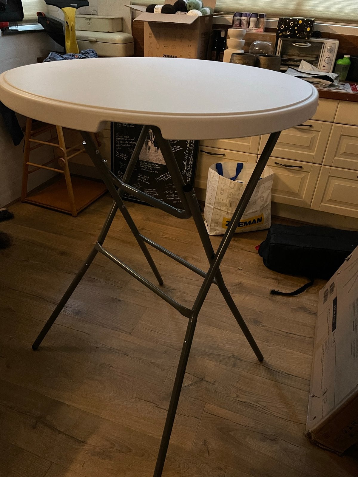 Ronde inklapbare statafel 80x110cm, Huis en Inrichting, Ophalen, Zo goed als nieuw