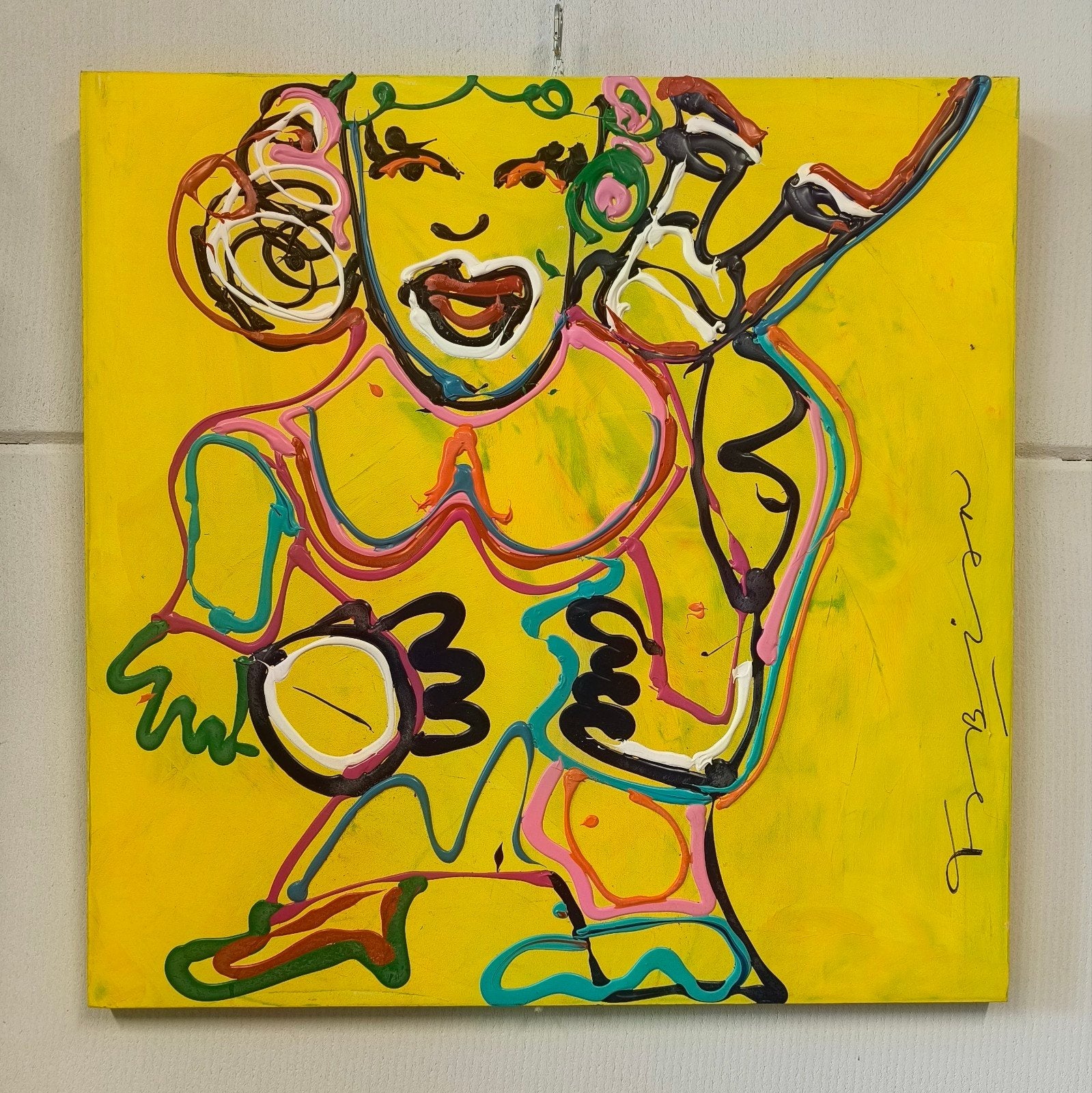Fabian (100x100), Acrylverf, Ophalen of Verzenden, Handgeschilderd, Portret