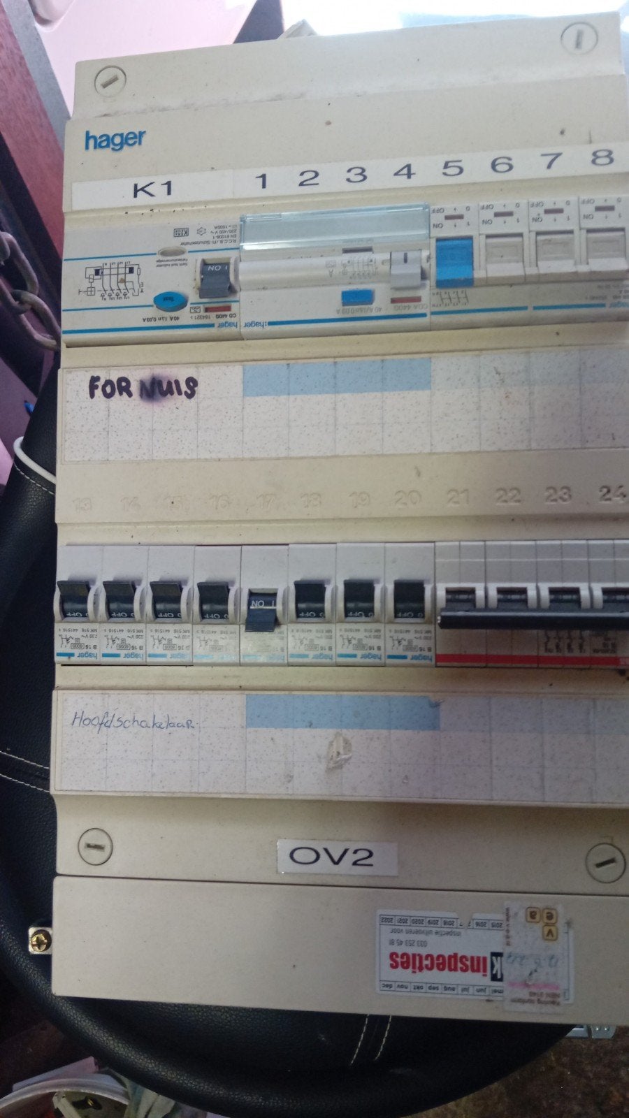 Hager Groepenkast met aardlekschakelaar stallatieautomat, Ophalen of Verzenden, Gebruikt, Hager, Groepenkast