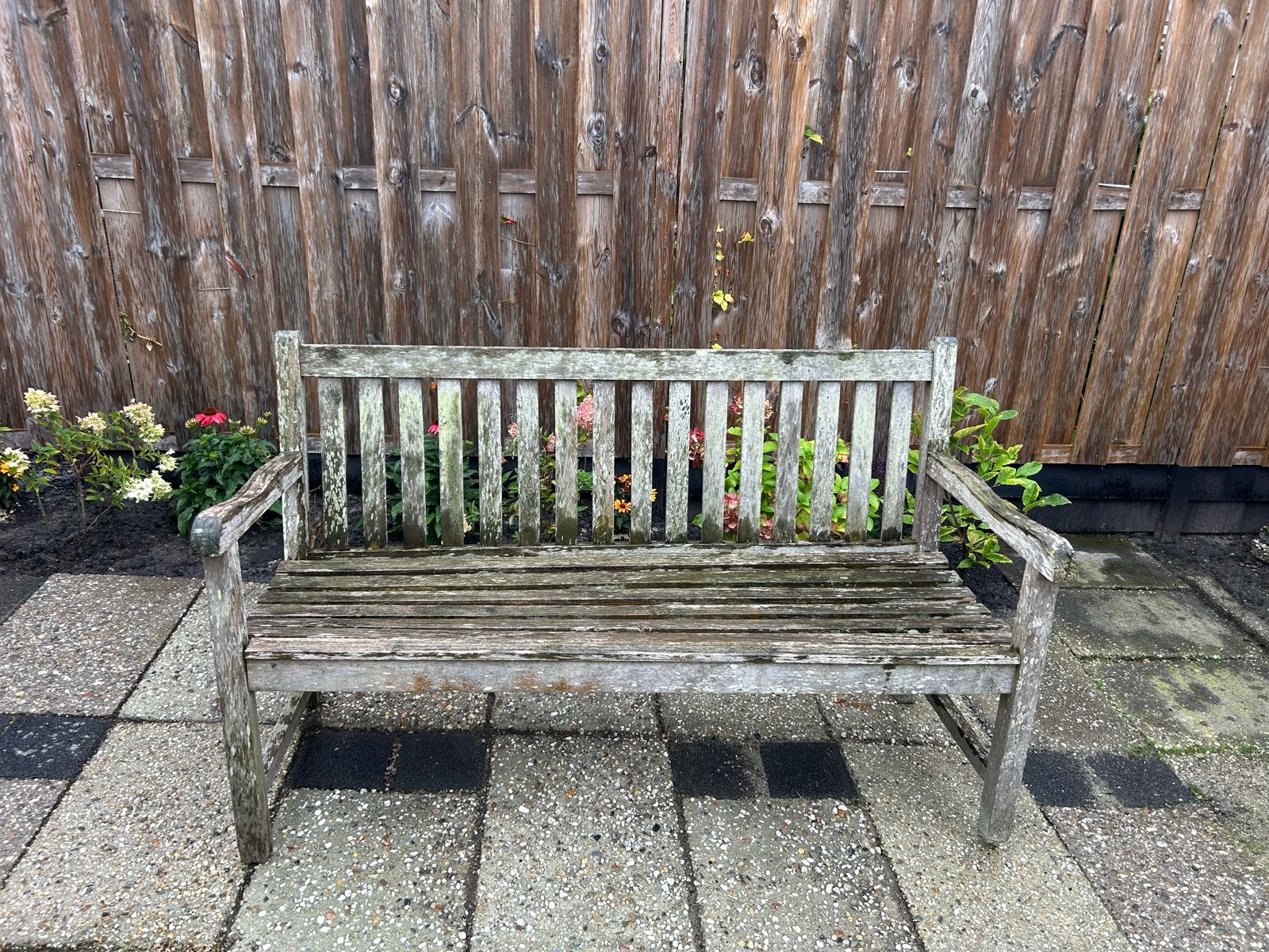 Houten tuinbank, Tuin en Terras, Ophalen, Gebruikt, Hout