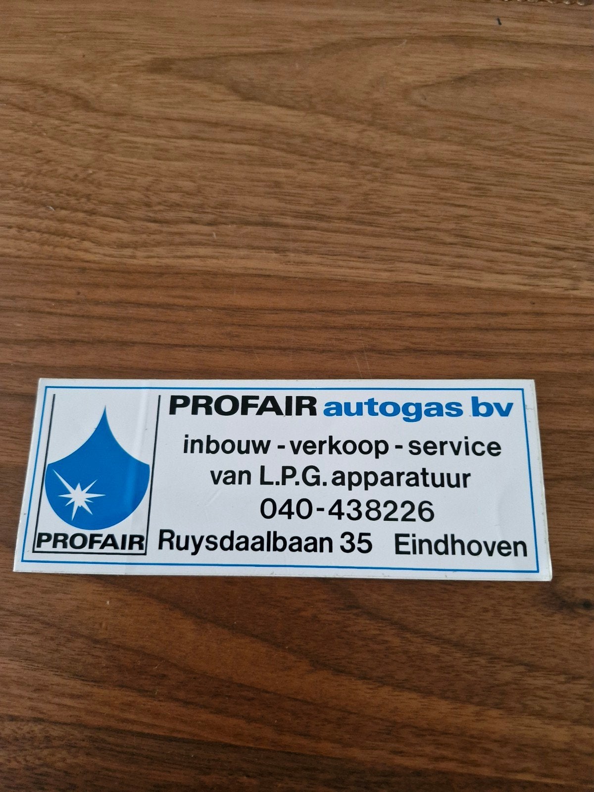 419 PROFAIR autogas bv Sticker - LPG apparatuur, Ophalen of Verzenden