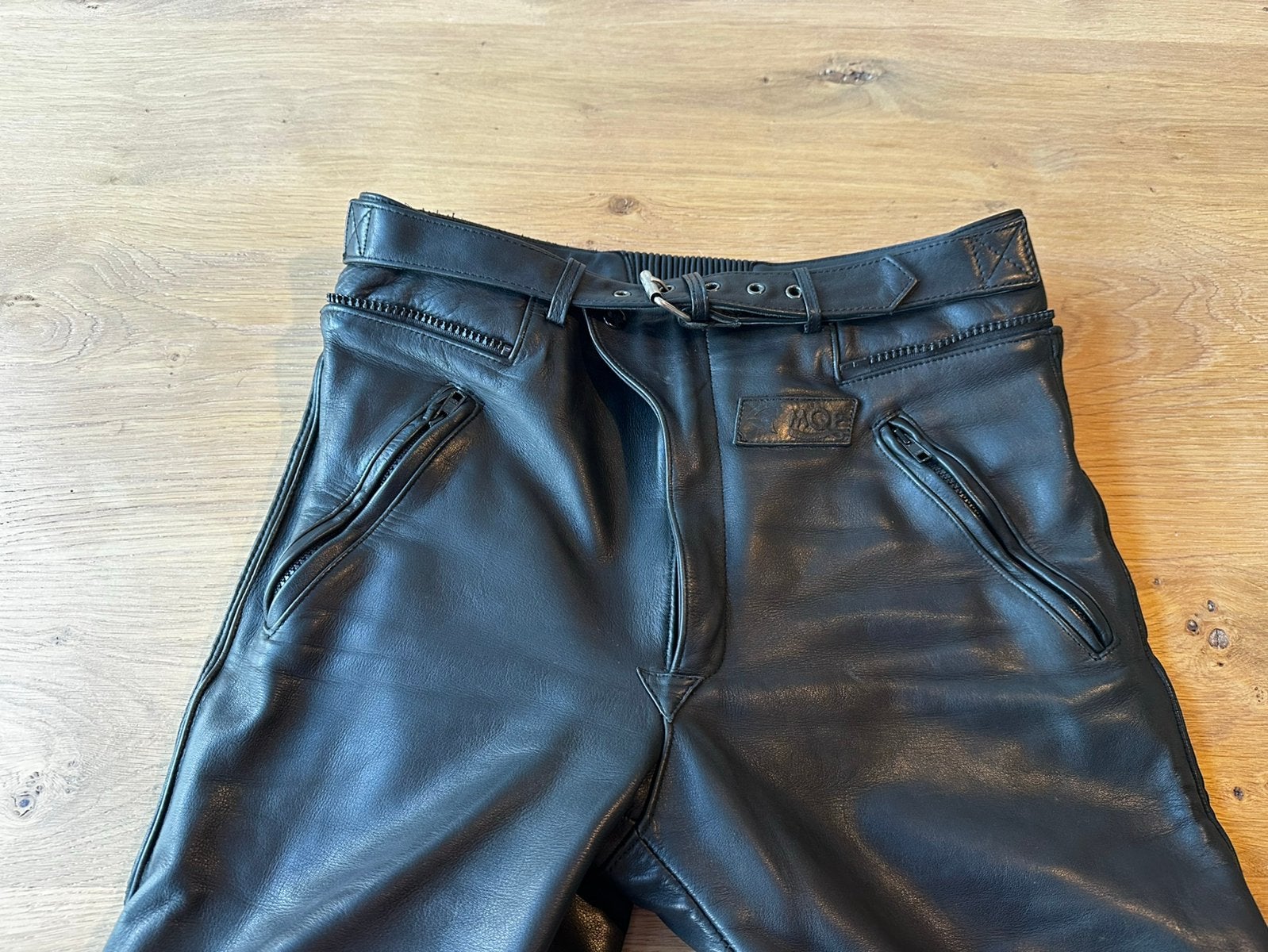Leren motorbroek en jack, mt 52 MQP, Motoren, Ophalen, Tweedehands, Combipak