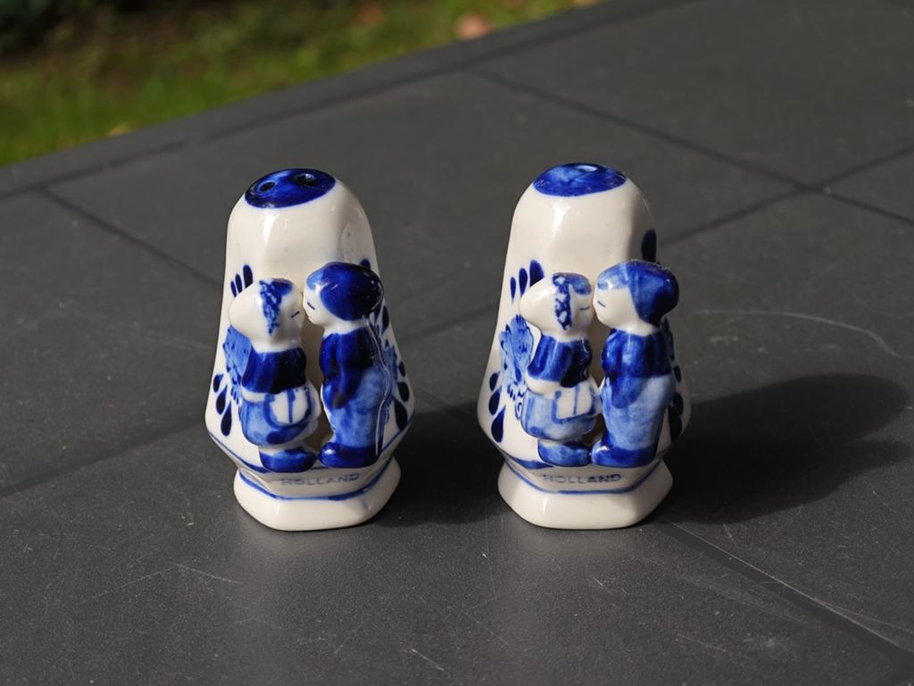Delfts Blauw Zout & Peperstel - Verliefd Paartje, Antiek en Kunst, Ophalen of Verzenden