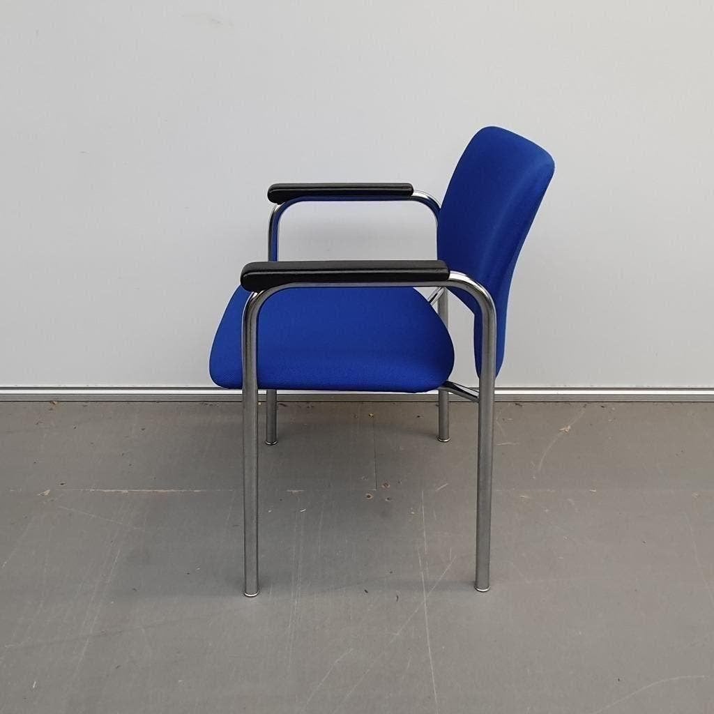 CAR vergaderstoel kantoorstoel nieuwe blauwe stoffering, Huis en Inrichting, Stoelen, Ophalen, Kunststof, Gebruikt, Drie