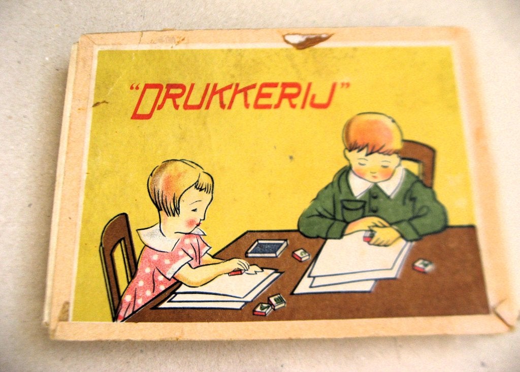 Drukkerij, kinderspeelgoed uit de jaren 20/30 complee, Antiek en Kunst, Ophalen of Verzenden