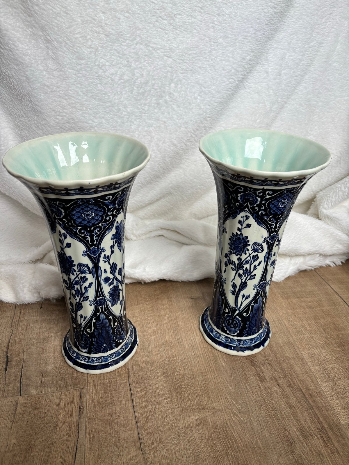 Set van 2 Delfts blauwe vazen, Royal Sphinx Boch, Ophalen