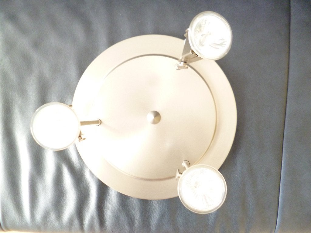 Metalen plafondlamp met 3 spotjes, Huis en Inrichting, Zilver, Verstelbaar, Ophalen of Verzenden, Zo goed als nieuw