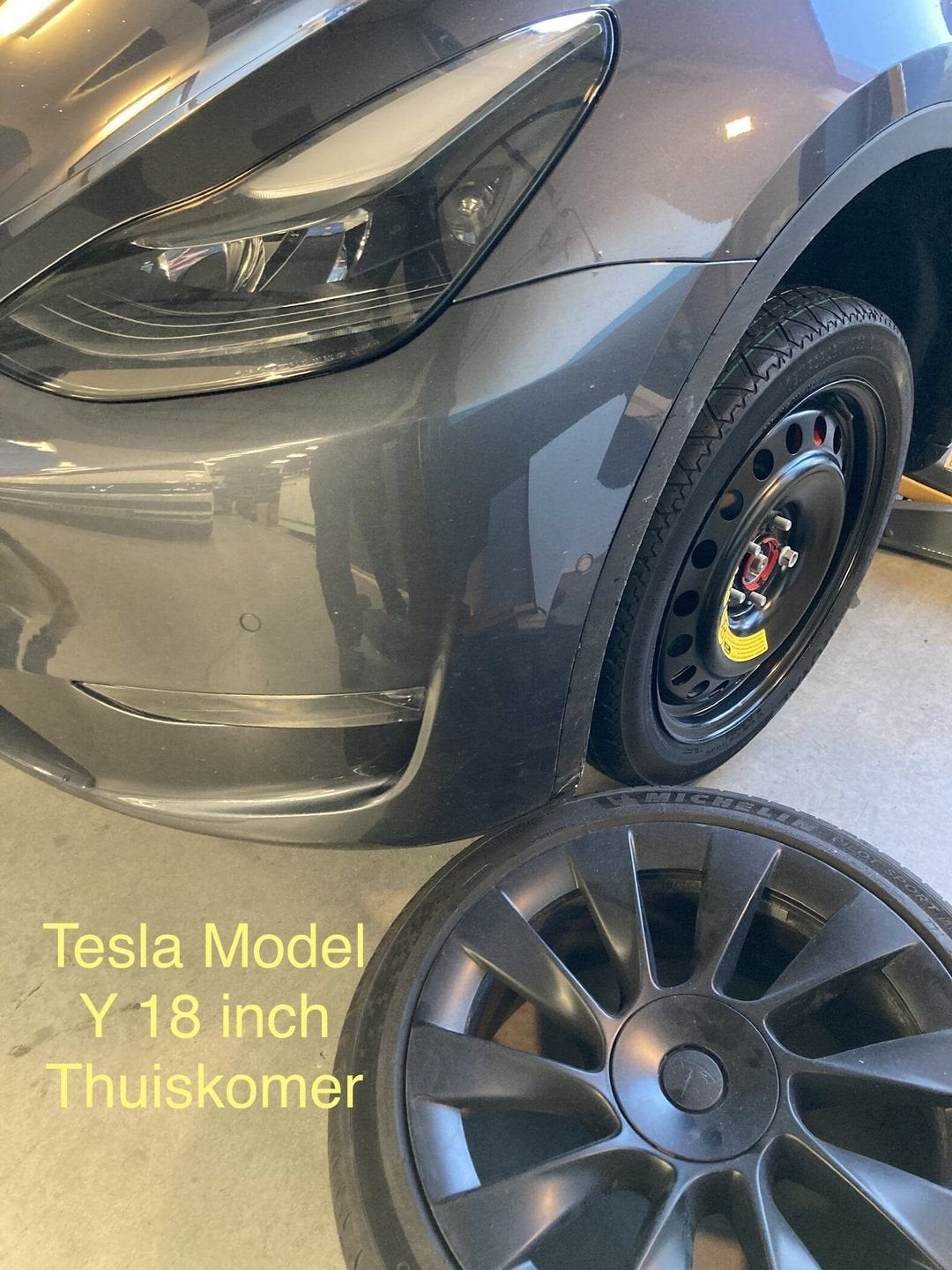 Reservewiel Thuiskomer TESLA Model S 3 X Y in 18 inch, Gebruikt, -, -, Banden en Velgen