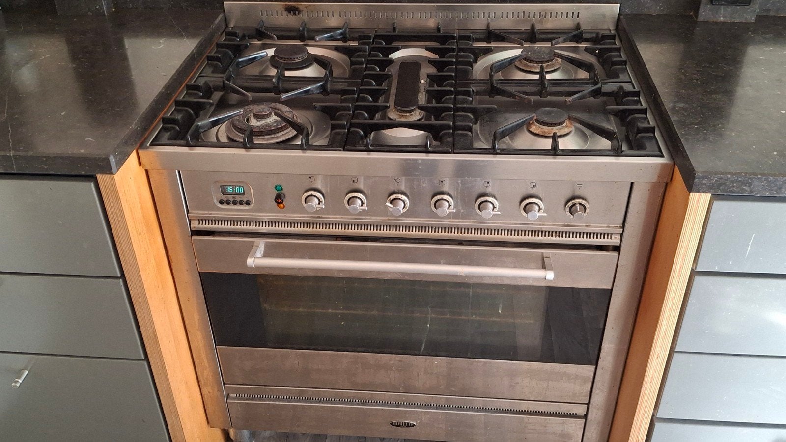 Boretti gasfornuis met elektrische oven, Ophalen, Gebruikt, 60 cm of meer, 4 kookzones