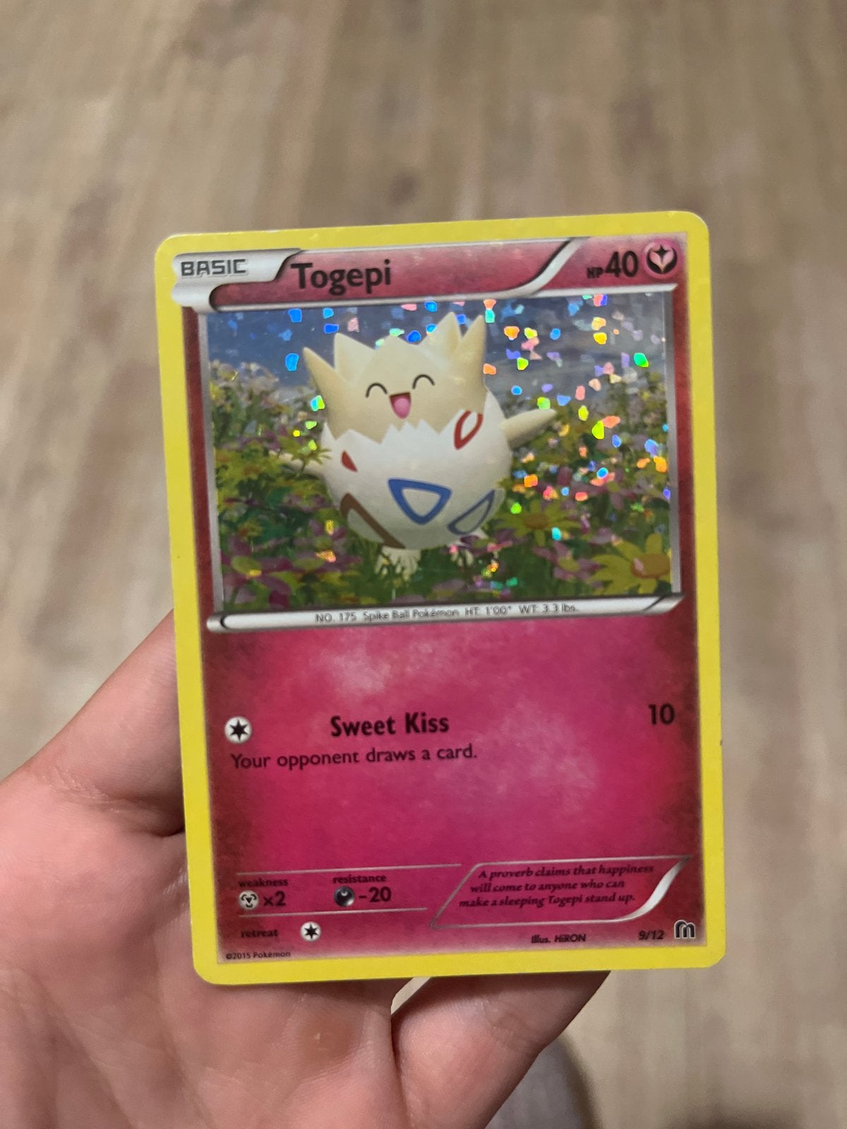 Togepi Pokémon kaart - McDonald's 2016 collectie, Ophalen of Verzenden, Zo goed als nieuw, Losse kaart, Foil