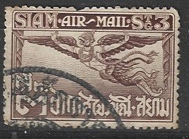 Th 13 - 1925 - Siam/Airmail/3 S, Ophalen of Verzenden, Gestempeld, Midden-Oosten