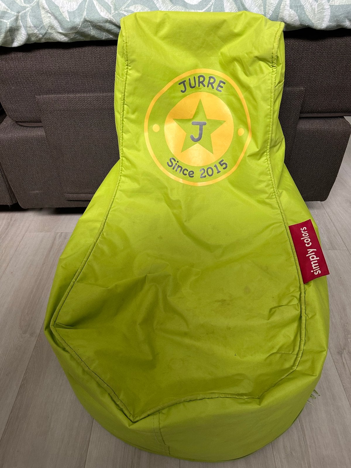 Simply Colors Zitzak - Groen met Geel/Zwarte Tekst, Ophalen, Gebruikt, Groen, Zitzak
