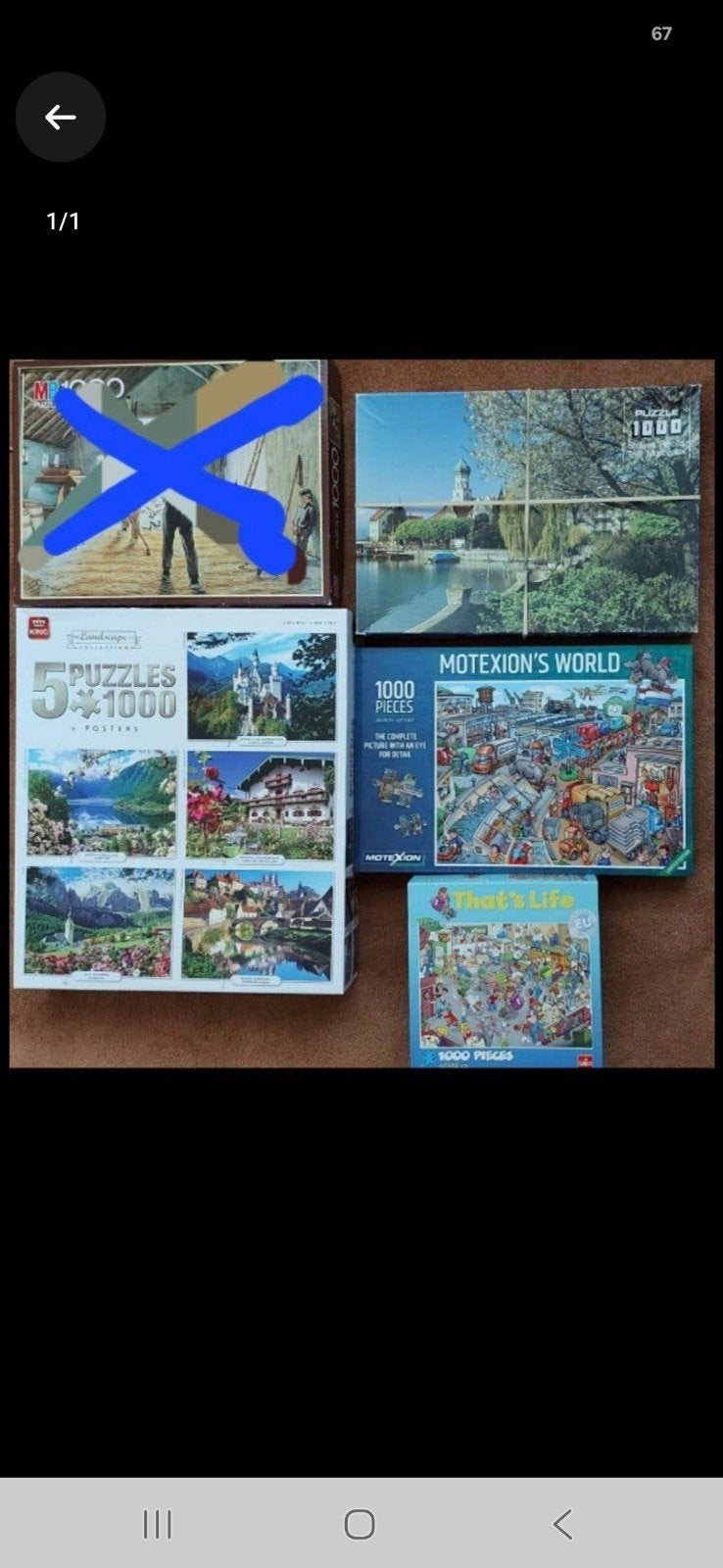 8 legpuzzels😊950/1000, Ophalen of Verzenden, 500 t/m 1500 stukjes, Gebruikt