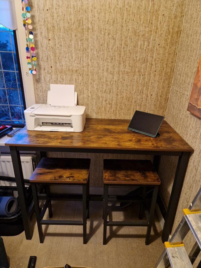 Bureau met krukken, Huis en Inrichting, Ophalen of Verzenden, Gebruikt