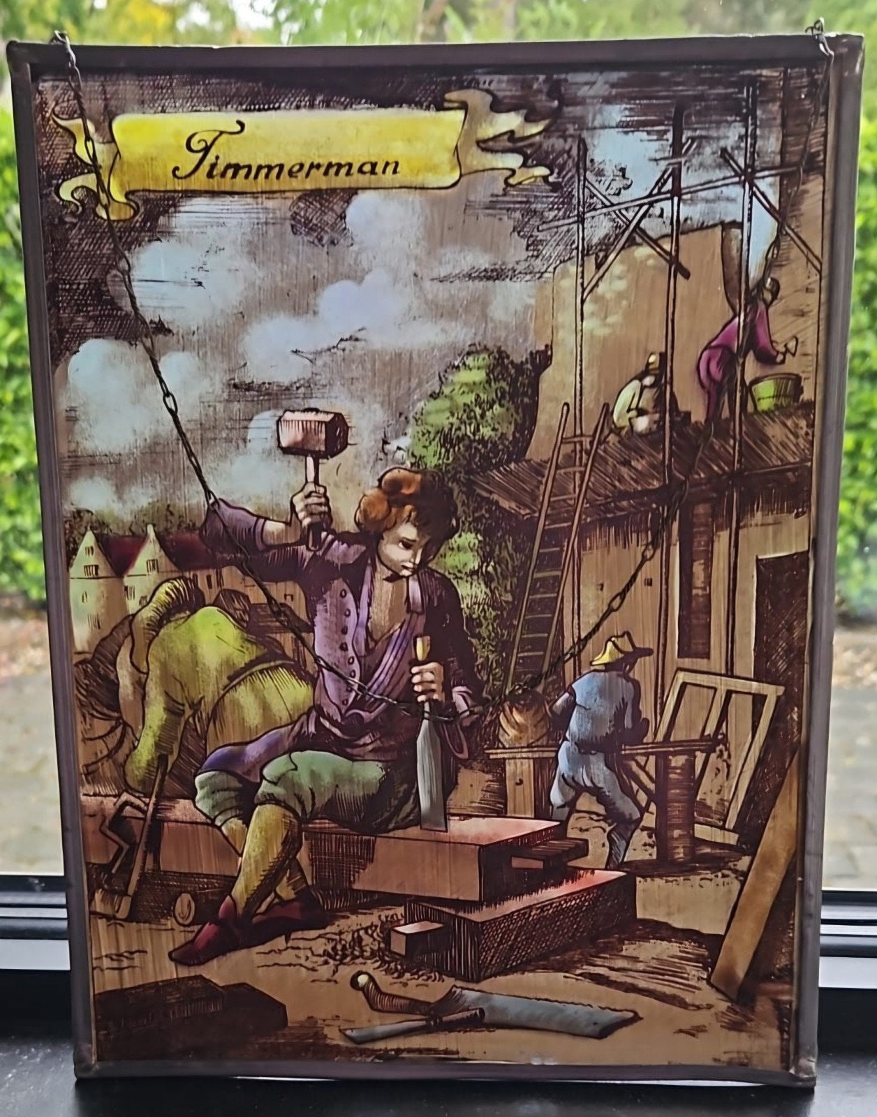 Glas in lood raamhanger Timmerman, Ophalen
