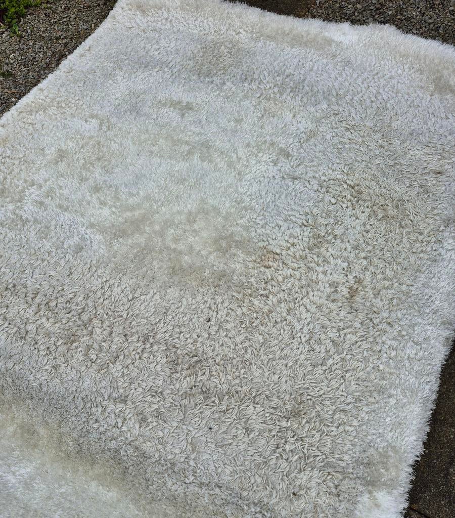 Wit hoogpolig tapijt 160 x 200 cm, Ophalen, 150 tot 200 cm, 200 cm of meer, Beige