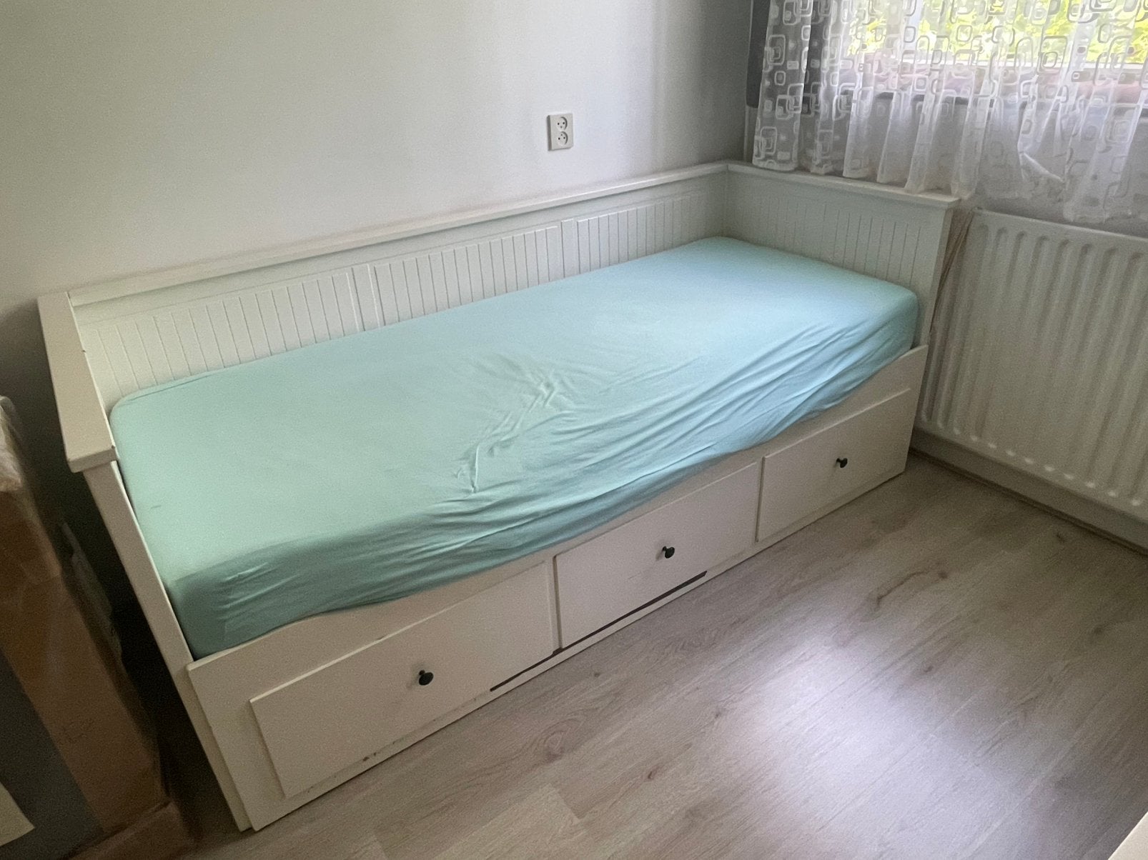 IKEA HEMBES bed/bank MET MATRAS., Ophalen, Gebruikt, Tweepersoons, 80 cm